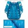 School backpack, 3 parts with lightning, blue color 29x16x34cm