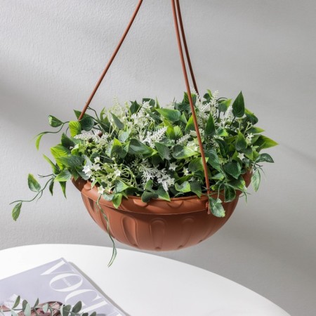Street Kashpo for flowers suspended "Julia", 3.5 l, brown color-3