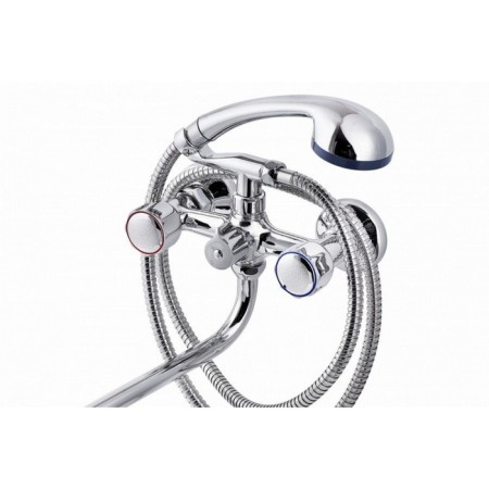Fauzt FZS-511-63 bath mixer, two-wound, long spout, shower, chrome-1