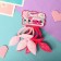 Hair set "Milena" (4 crab, 4 elastic bands) lace ears, pink