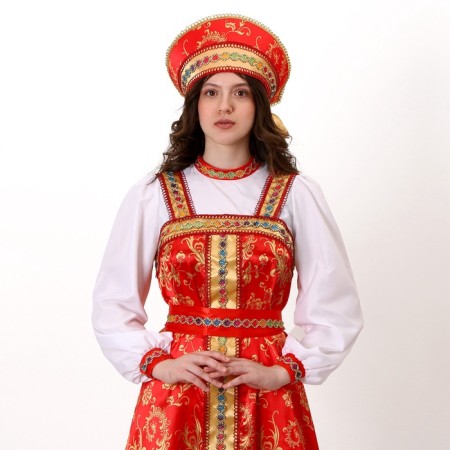 Carnival costume "Gems": dress, kokoshnik, scarf in the hand, river 42-44-3