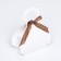 The box is folding, with a bow and a pen, white, 18 x 12 x 8 cm