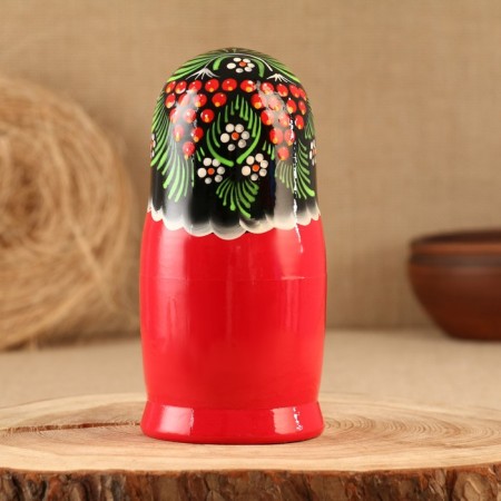 Matryoshka "Bullfinchi in mountain ash", black scarf, 5 puppet, 15 -18 cm-1