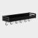 Suspended shelf, 6 hooks, 40 × 13.5 × 5.5 cm, black color, aluminum