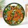 Board cutting and serving round kitchen "Khokhlomskaya painting", 25.5 cm