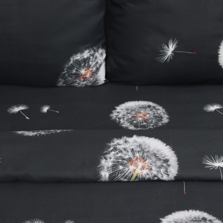 Bed linen Pavline 1.5P Dandelions Chern 145x215, 150x215, 70x70cm 2pcs Polysatin 70g/m, polyester 100%-1