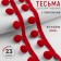 Decorative braid with pompons, 35 ± 5 mm, 9.1 ± 0.5 m, red color