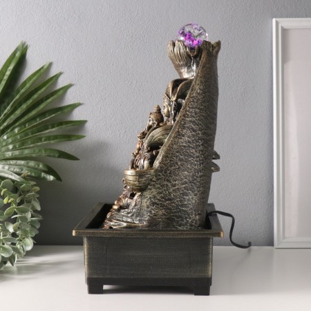 The desktop fountain from the network, the backlight "Parvati, Shiva, Ganesha at the waterfall" 21x28x40 cm-4