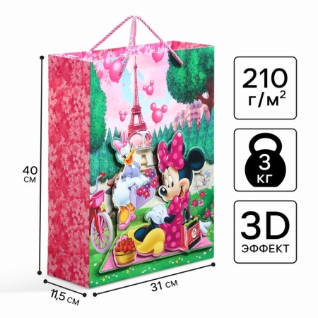 Gift package 3D "Let dreams come true!" 40x31x11.5 cm, Minnie Mouse