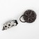 Decorative fastener, 8.2 × 3.5 cm, black/gray color