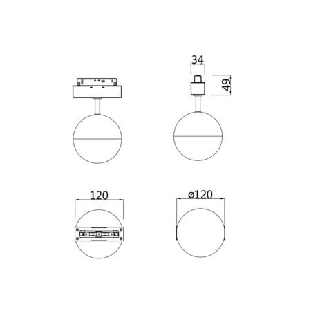 Technical TR017-2-10W3K-W, LED, 10 W, 120x120x215 mm, 1000 lm, 3000k, white, white-1