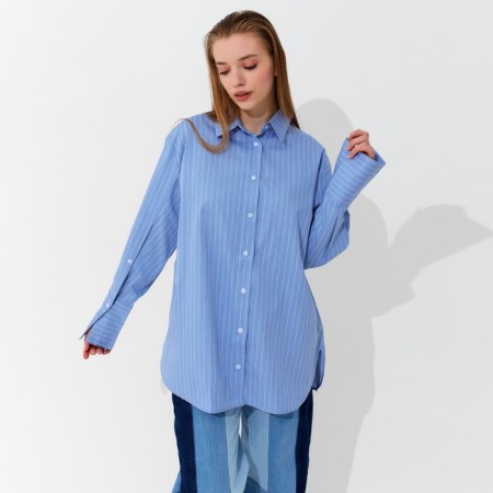 Women's blouse Minaku: Casual Collection, Blue Color, Size 48-4