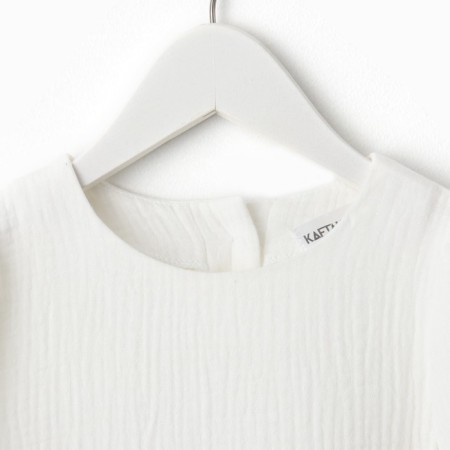 Children's dress with long sleeve KAFTAN "Muslin", size 28 (86 -92 cm) White color-10