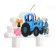 Candle in the cake set, blue tractor, set 3 pcs.