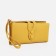 Women's wallet on the button, yellow color