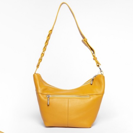 Sobo bag female, genuine leather, Ludor mustard, 29x13x18 cm-1