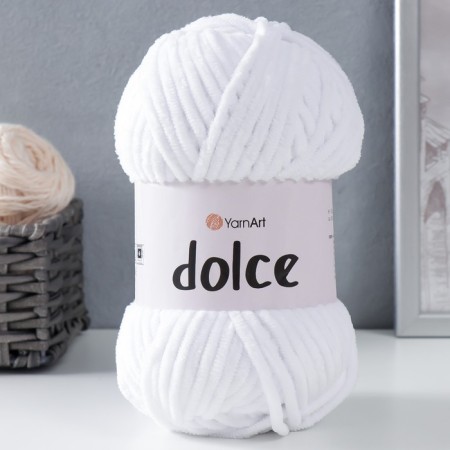 Yarn "Dolce" 100% micropoliester 120m/100g (741 white)-6