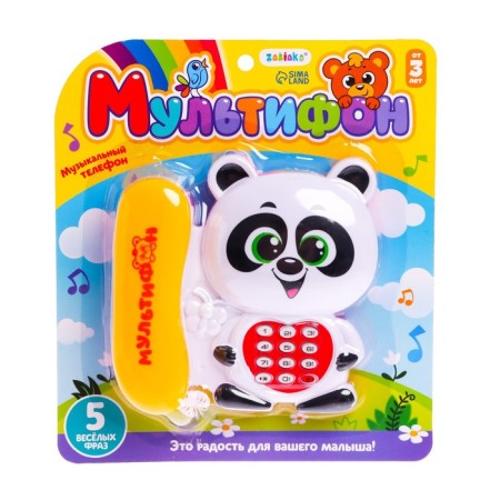 Musical phone "Multiphone: Panda", Russian voice acting, works from batteries, mix-3