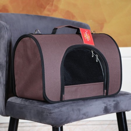 Bag - Animal carrying, 2 entrances, 40 x 25 x 28 cm, brown-8