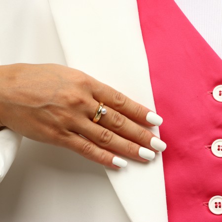 Ring with pearl "trend" Artemis, color gold, size18-3