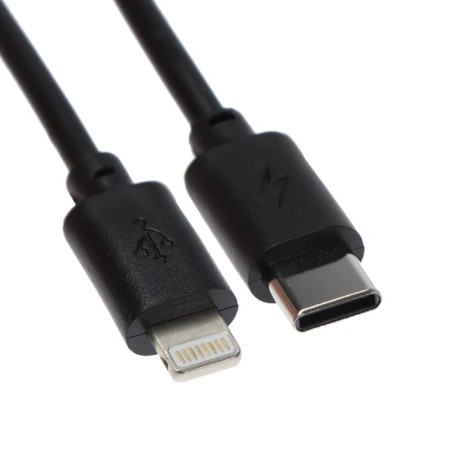 Luazon, Lightning cable - Type -C, 2 A, 1 m, for charging and synchronization, black-1
