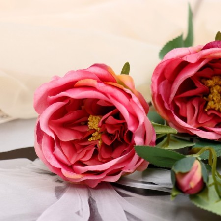 Artificial flowers "Rose Pionovid Galant" 7x61 cm, pink-1