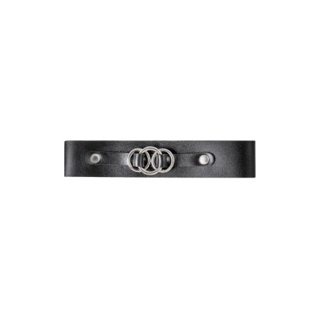 Pecado BDSM chocker-sewer, with connected rings on the substrate, genuine leather, black-1