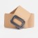 Women's belt, width 6 cm, metal buckle, beige color