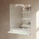Wall mirror, with sandblasting graphics, 80 x 60 cm, with a shelf, 8 brackets