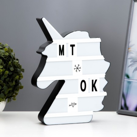Night Participant "Unicorn" LED English, numbers, from batteries/USB 27.5x20x5 cm Risalux