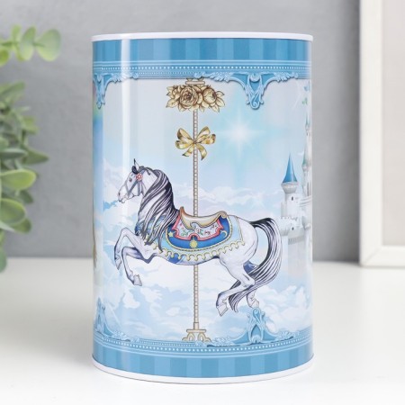 Piggy bank Metal "Carousel" mix 10x10x15 cm-2