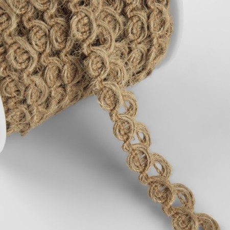 Weekes decorative canvas "monogram", 12 mm, 10 ± 0.5 m, beige color-1