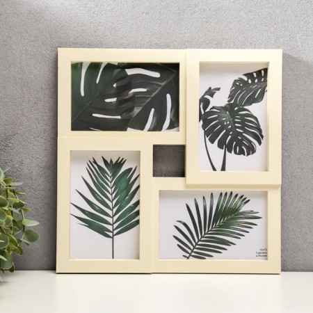 Photo frame-collage "lovely" in 4 photos, ivory (plastic screen)