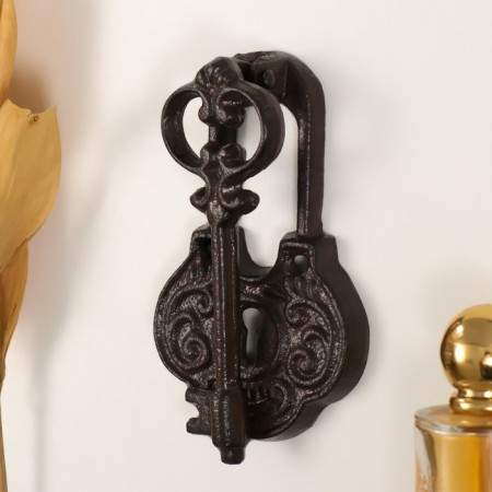 Door hammer of cast iron "openwork key" 13x8x3 cm-1