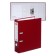 A4, 75 mm registrar, calligrata, PVC, embossing "Len", metal edging, pocket for a spine, collected, burgundy, mix