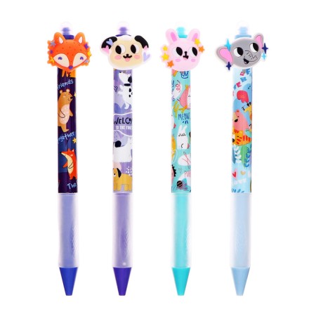 Gel handle Erased ink, blue rod, 0.5 mm, machine gun, cute mix-1