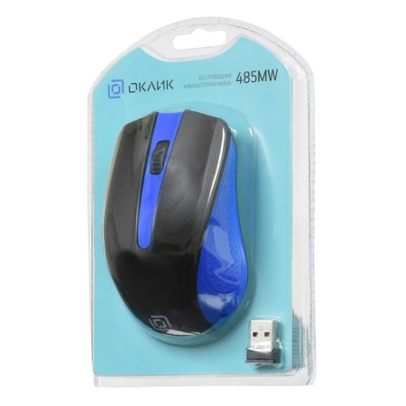 Mouse call 485MW black/blue optical (1000DPI) wireless USB for laptop (3but)-8