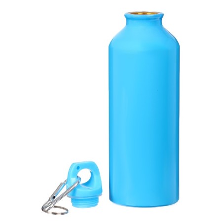 Water bottle, 500 ml, aluminum case, plastic, blue-2