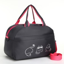 Sports bag with lightning, external pocket, long belt, gray color