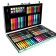 A set for drawing in a wooden box, covered with PVC, large