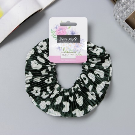 Hair elastic band "Orbit" Stains, 12 cm, green