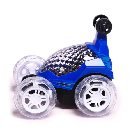 Crowded radio -controlled "Strokach", wheels backlight, works from the battery. Blue color-1