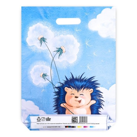 Package "Hedgehog with Dandelion", polyethylene with a cut pen, 30x40 cm, 60 μm-2