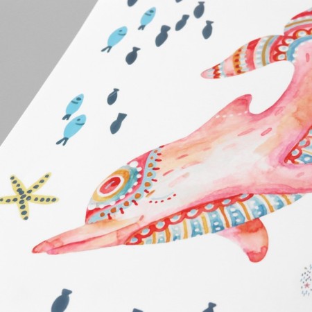 Sticking plastic interior color "Colorful sea dolphins" 30x90 cm-1