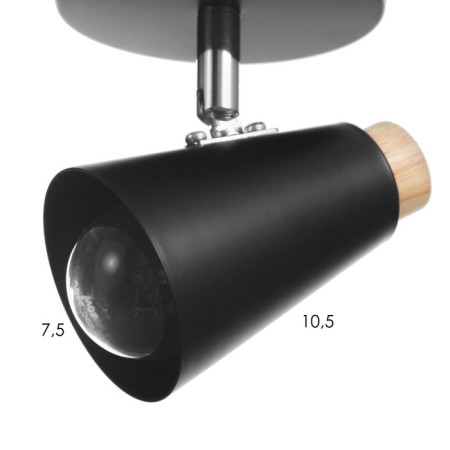 STAS "Small cone" 1x40W E27 black 10x15x11.5 cm-5