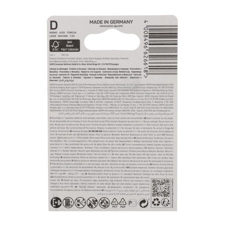 Battery Alkalin Varta Energy, D, LR20-2BL, 1.5V, blister, 2 pcs.-1