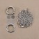 Furniture for bag No. 1, set 4 items, carbine - 2 pcs, chain, buttons, metal, silver