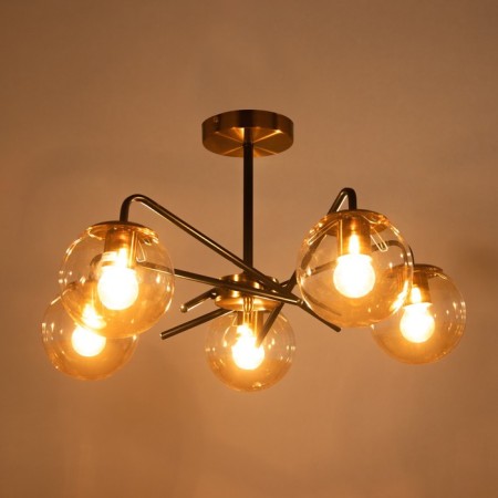 Blanchea chandelier 5x60W E27 gold/black 58x58x32cm-2