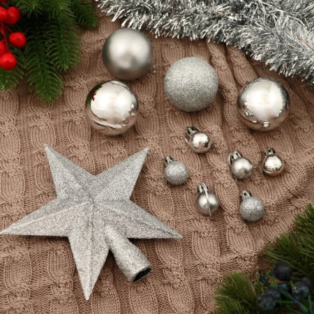 A set of jewelry plastic 54 pcs "Star Sky" Mishura 2.5 cm, silver