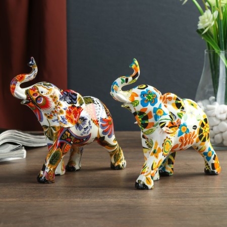 Souvenir Polystone "Elephant - Buyness of Paints" MIX 14x16x5.5 cm-5